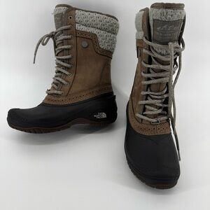 The North Face Women Shellista II Mid Waterproof Winter Snow Boots Brown sz5